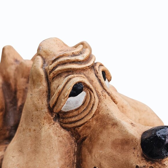 Vintage Bill Vernon Hand Carved Wooden Hound Dog Folk Art Figure Signed 1980 - Picture 10 of 15